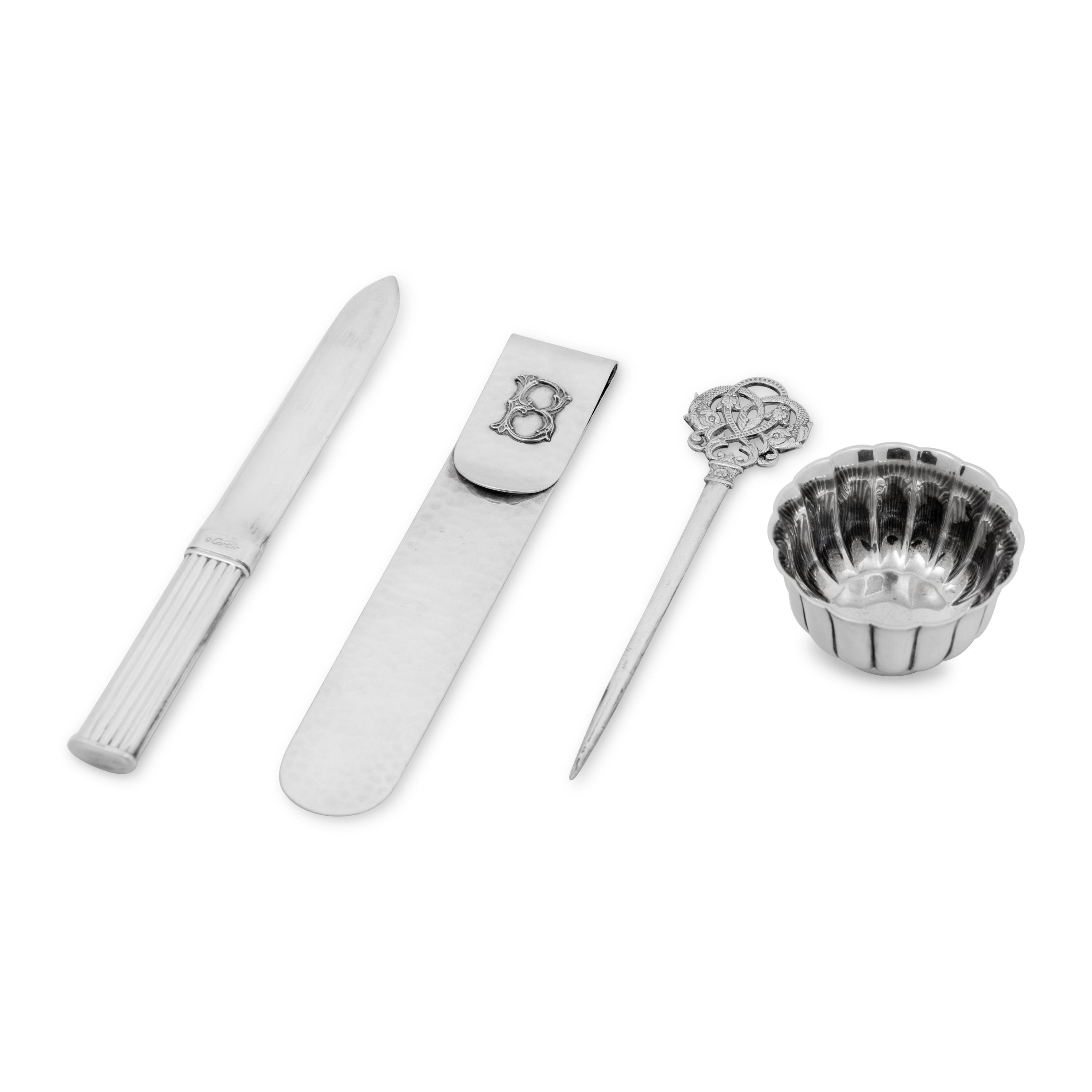 A Federico Buccellati Sterling Silver Bookmark and Associated Silver Items