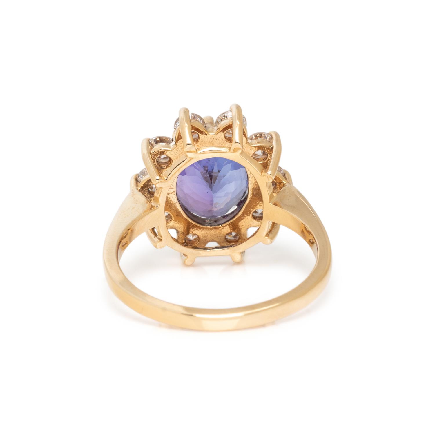 TANZANITE AND DIAMOND RING