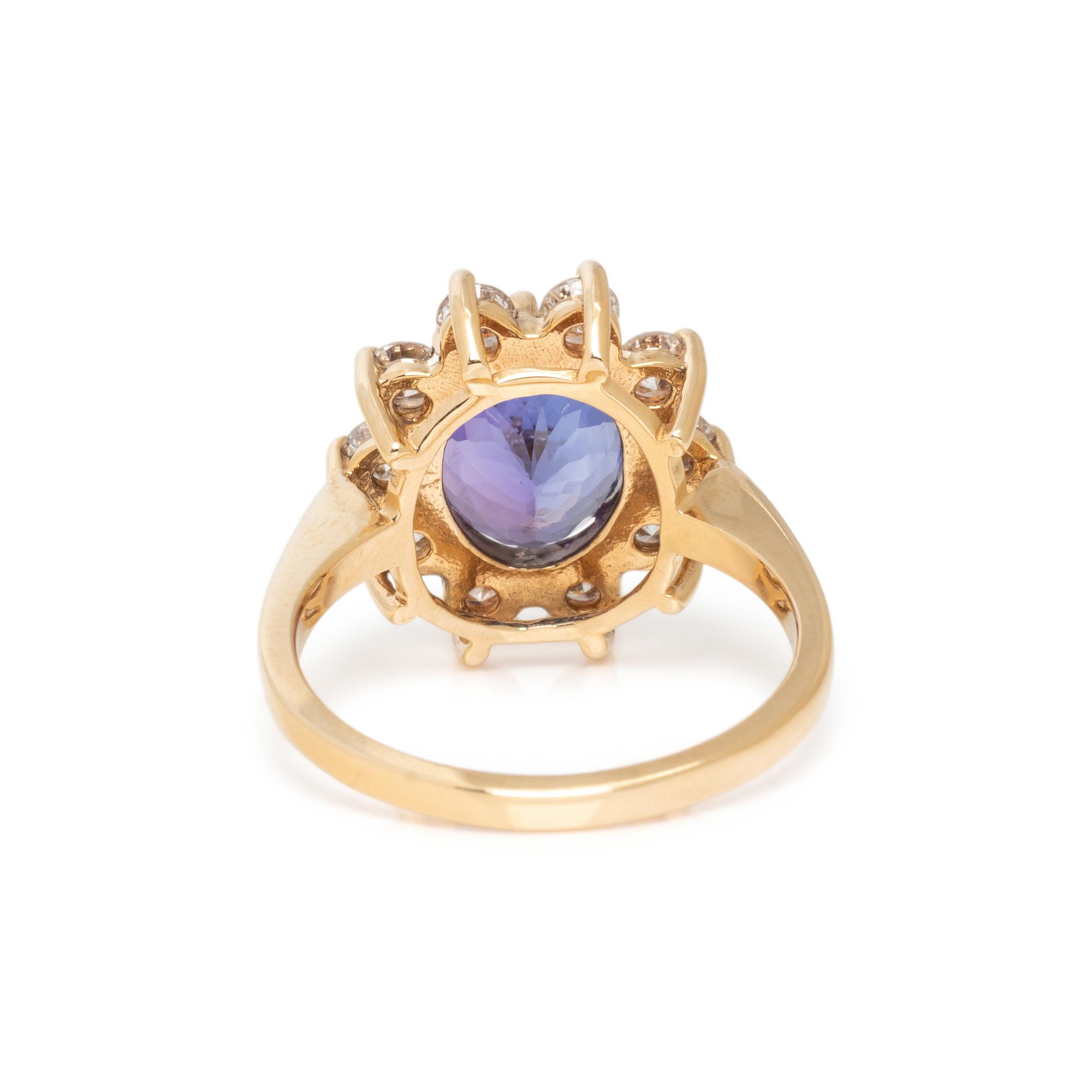 TANZANITE AND DIAMOND RING