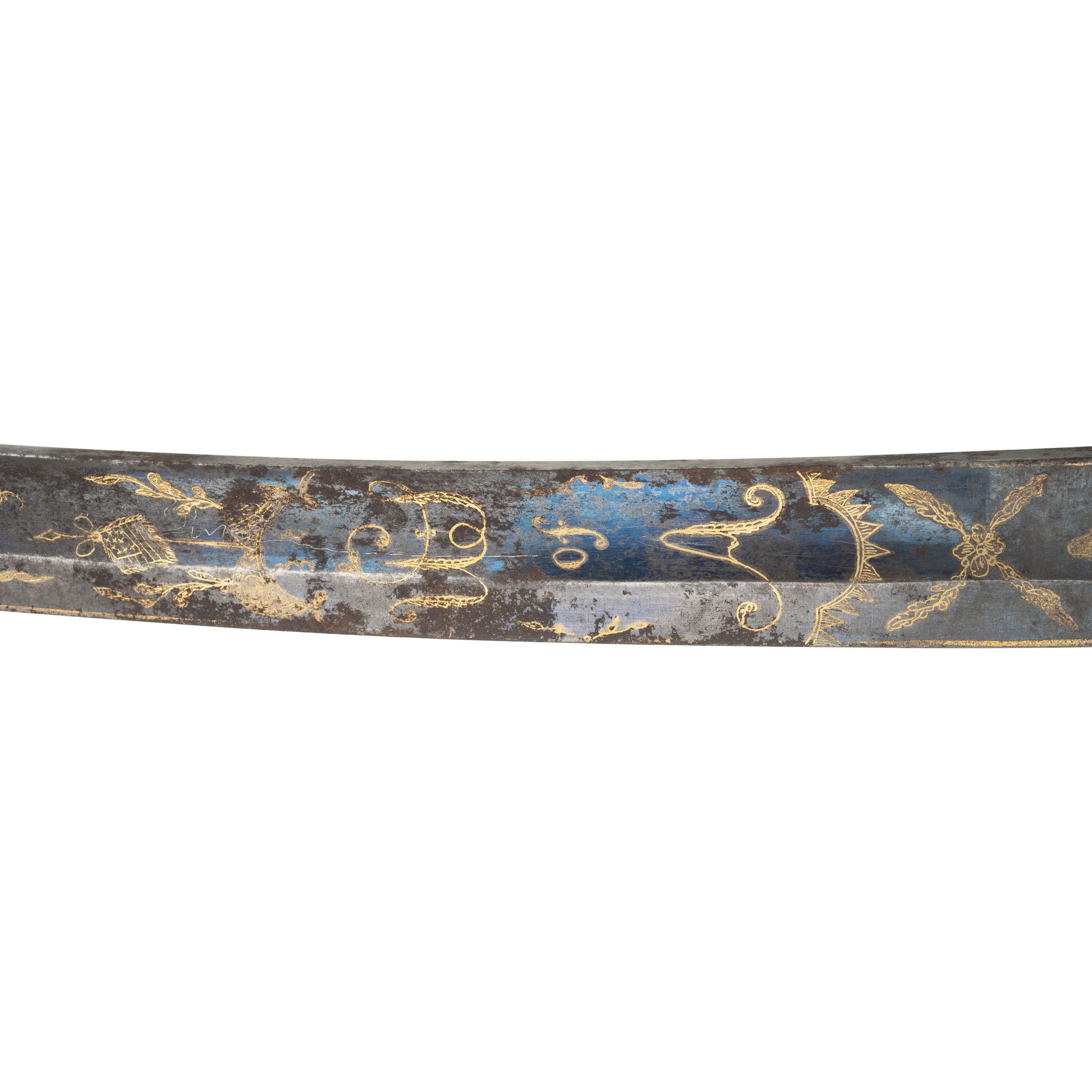 Philadelphia Bird's Head Pommel Silver Hilted Officer's Saber with Silver Mounted Leather Scabbard