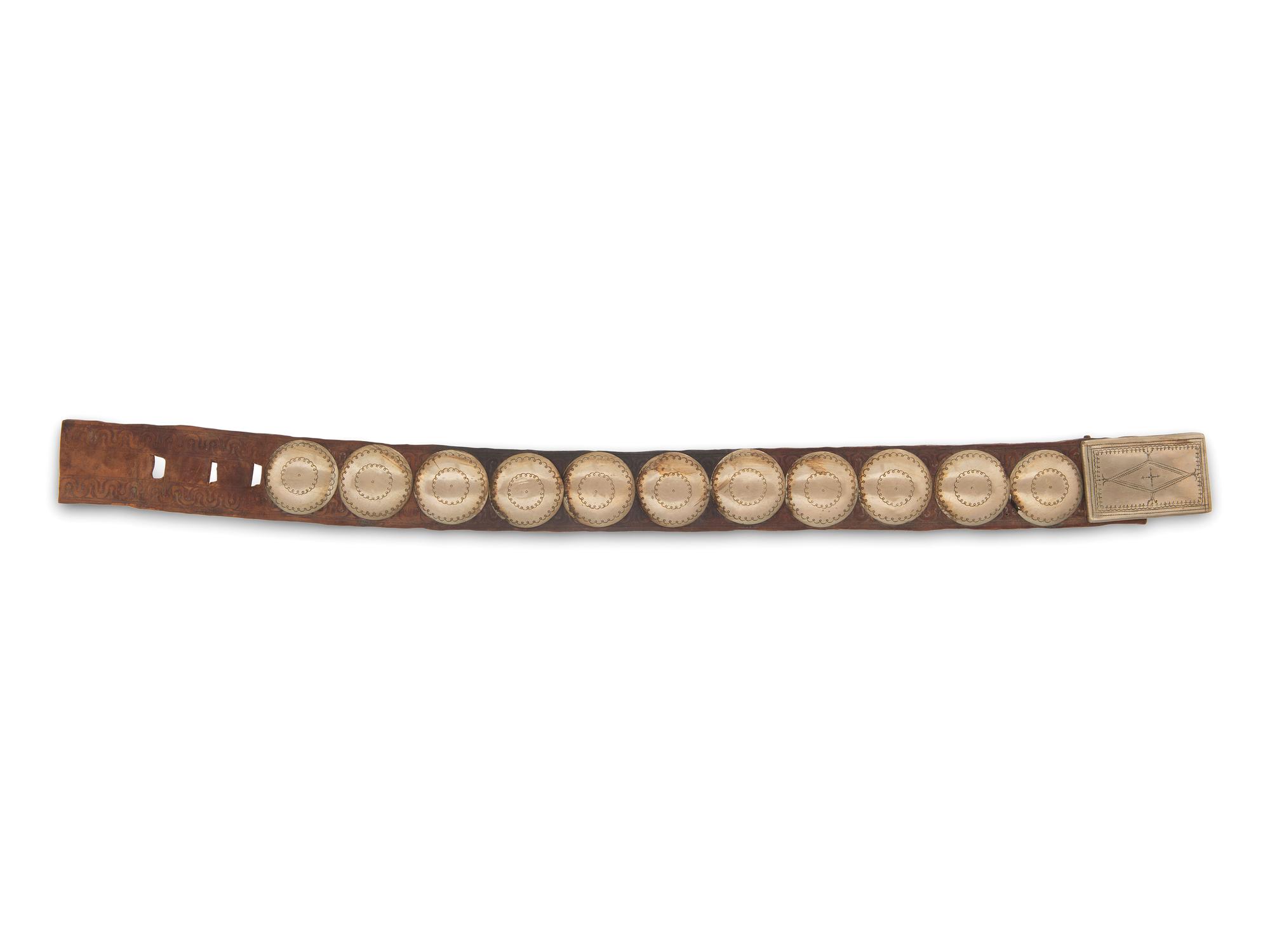 Southern Plains German Silver Concha Belt