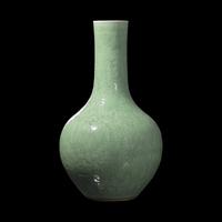 A Large Chinese Incised 'Lotus' Celadon Glazed Vase, Shangping, 18th/19th Century 清中期 龍泉刻西番蓮紋大賞瓶