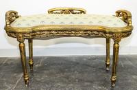 A Louis XVI Style Giltwood Bench Height 23 x width 40 x depth 17 1/4 inches. — LATE 19TH/EARLY 20TH CENTURY