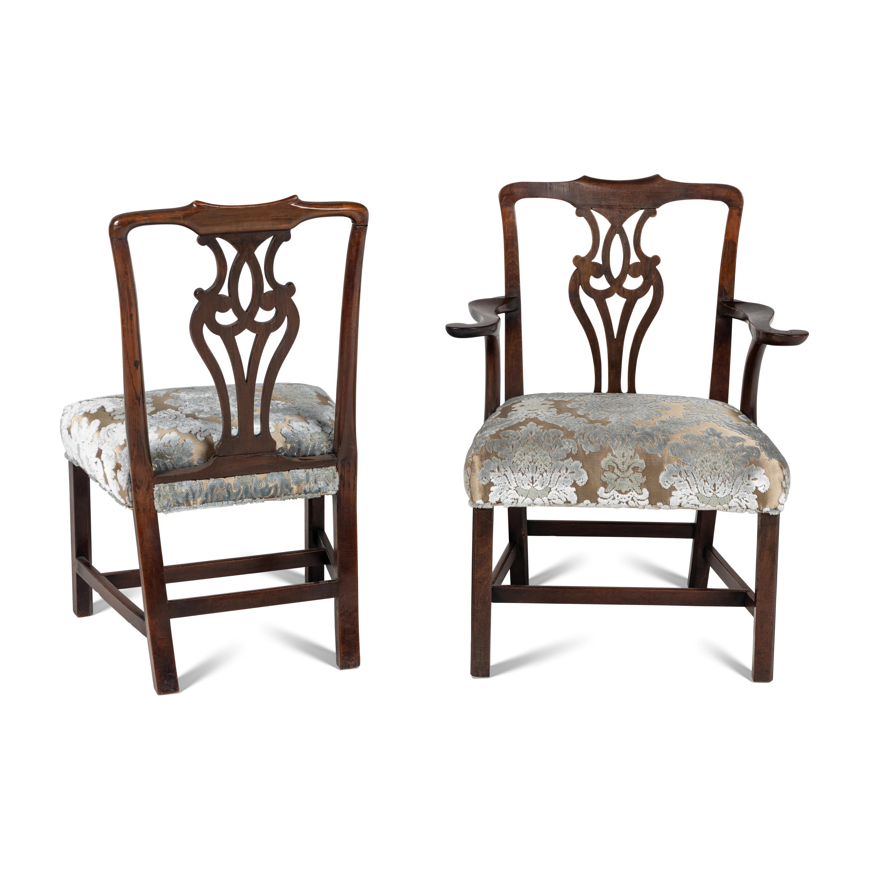 A Set of Eight George III Style Mahogany Dining Chairs