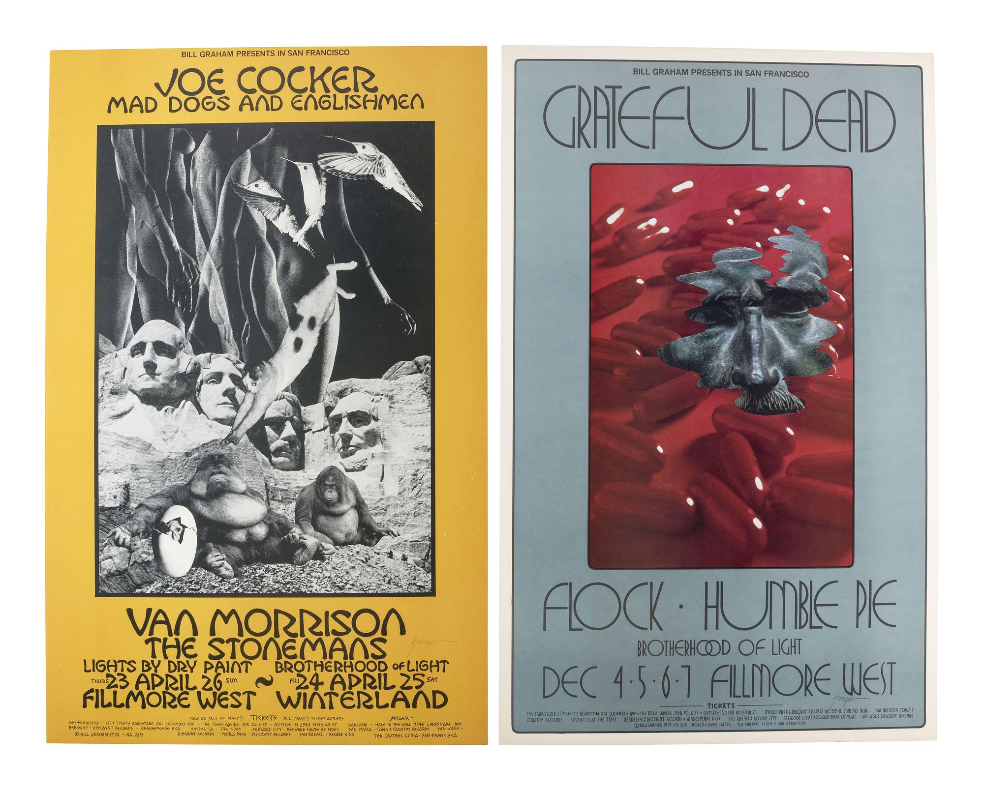 [MUSIC] -- [POSTERS]. SINGER, David, artist. Complete set of 66 SIGNED posters designed for the Fillmore West Ballroom, San Francisco, California. 1969-1971.