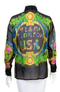 A Gianni Versace Silk Sheer Print Shirt, Size 38.