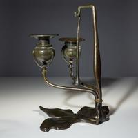 Fleur de Lis two-light candelabra with snuffer