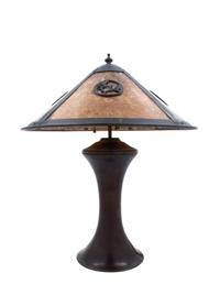 An Arts and Crafts Copper and Mica Lamp, Attributed to Lillian Palmer