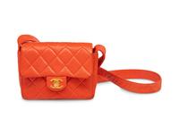 Chanel Quilted Crossbody Bag in Coral Lambskin