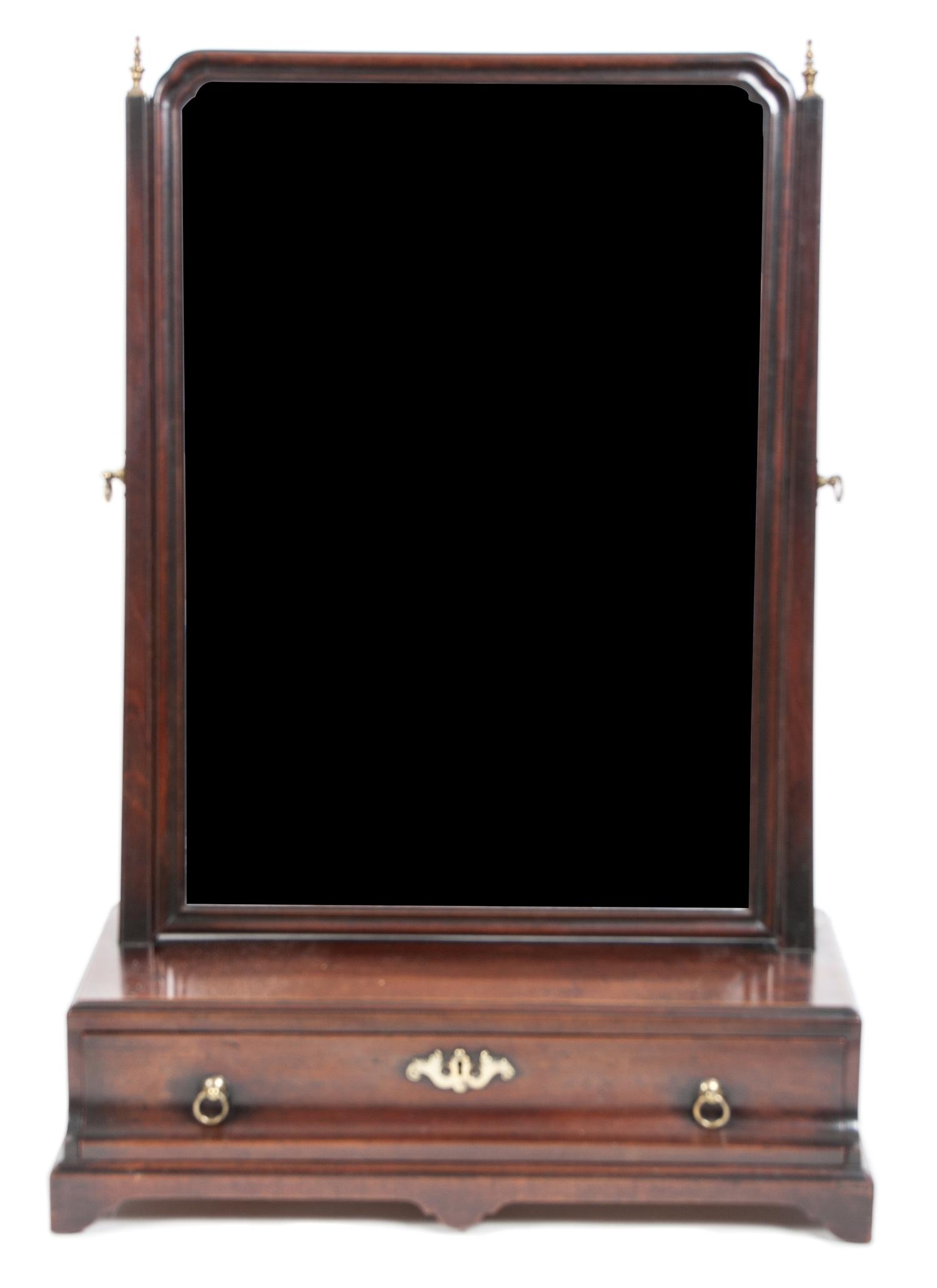 A George III Style Mahogany Dressing Mirror Height 26 1/2 inches. — EARLY 19TH CENTURY
