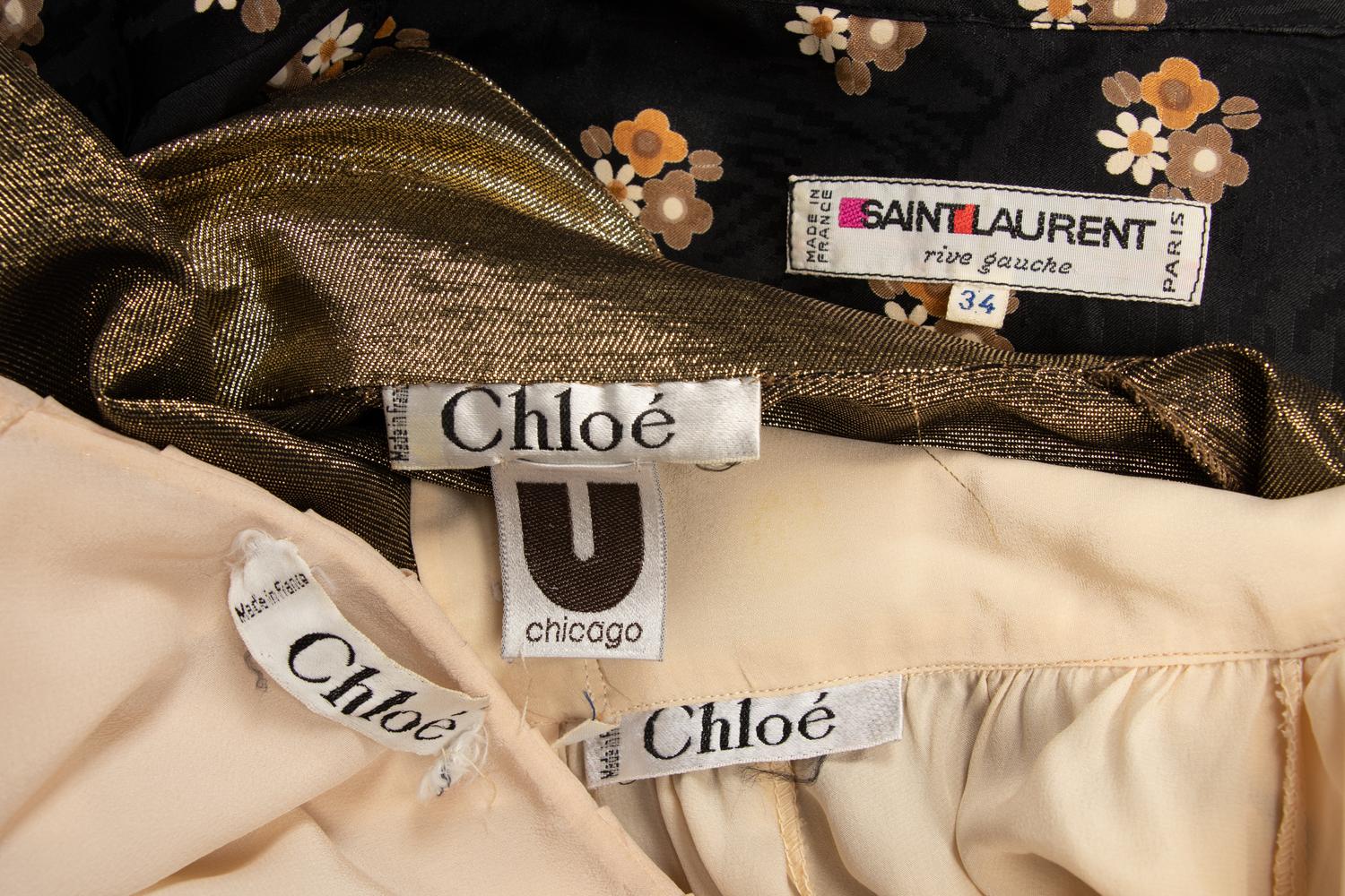 Four Blouses by Saint Laurent and Chloé, 1970-80s