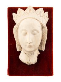 An English Alabaster Head of a Woman
