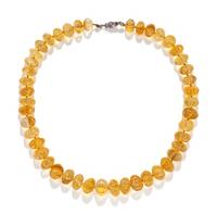 CARVED CITRINE BEAD NECKLACE