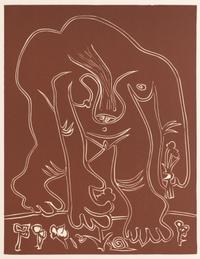 Femme Nue Cueillant des Fleurs (first and third state)