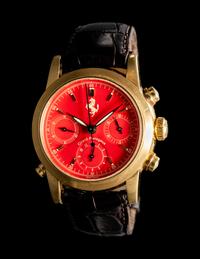 GIRARD-PERREGAUX FOR FERRARI, REF. 9015 NO. IV 18K YELLOW GOLD SPLIT-SECOND CHRONOGRAPH WATCH
