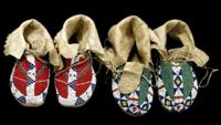 Two pairs of beaded Sioux moccasins nellie chasing bear, fort yates, north dakota, mid 20th century
