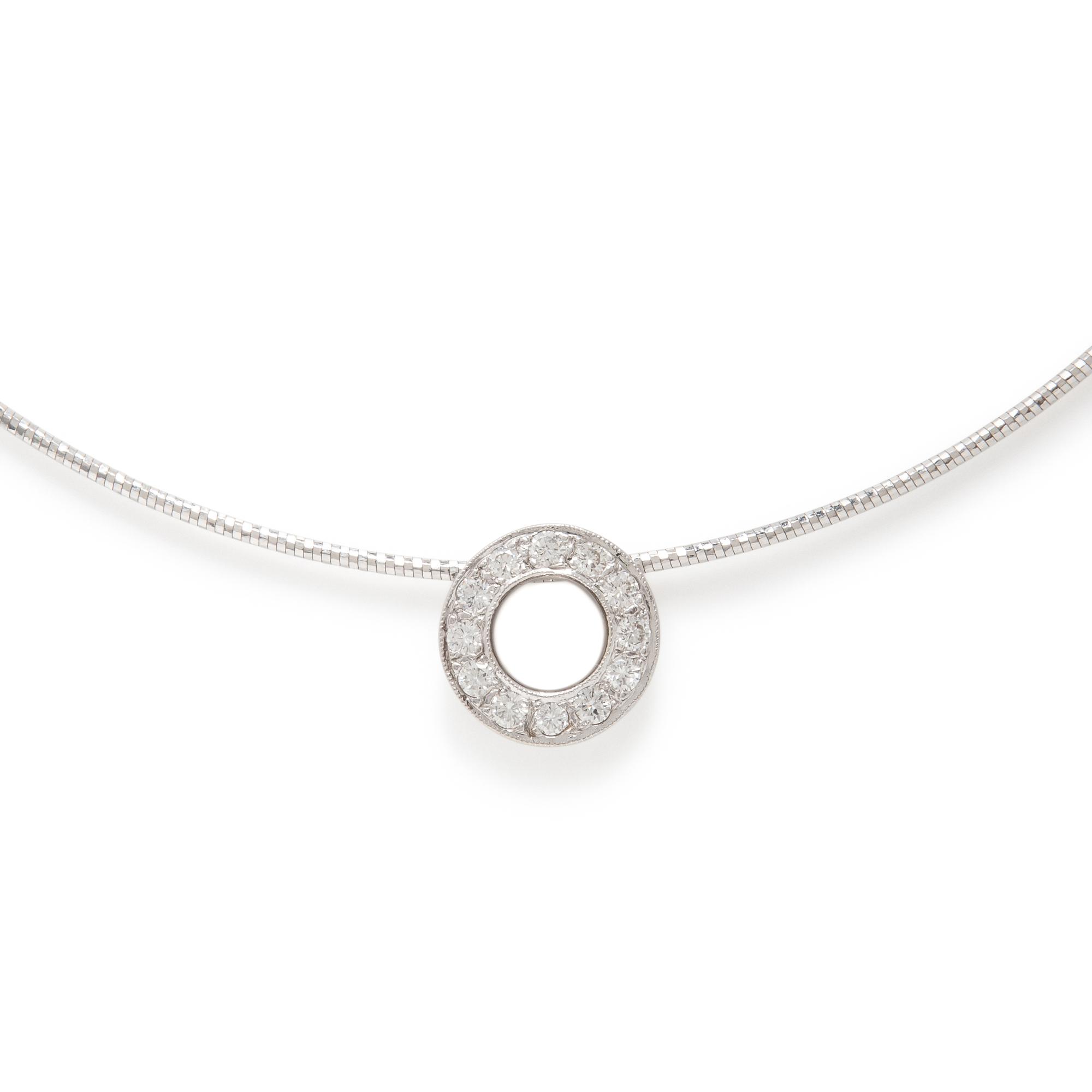 White Gold and Diamond Slide Necklace