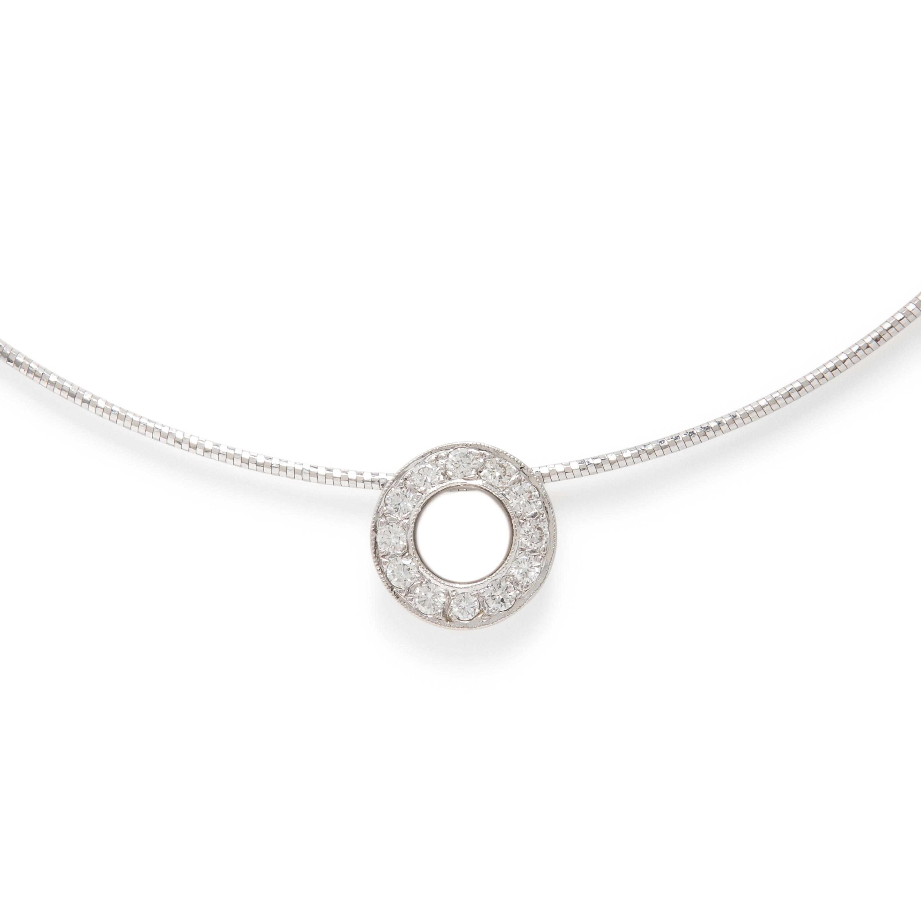 White Gold and Diamond Slide Necklace