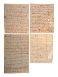[WAR OF 1812]. PARSONS, J. A group of 4 ALsS with battle content and description of a shipwreck.