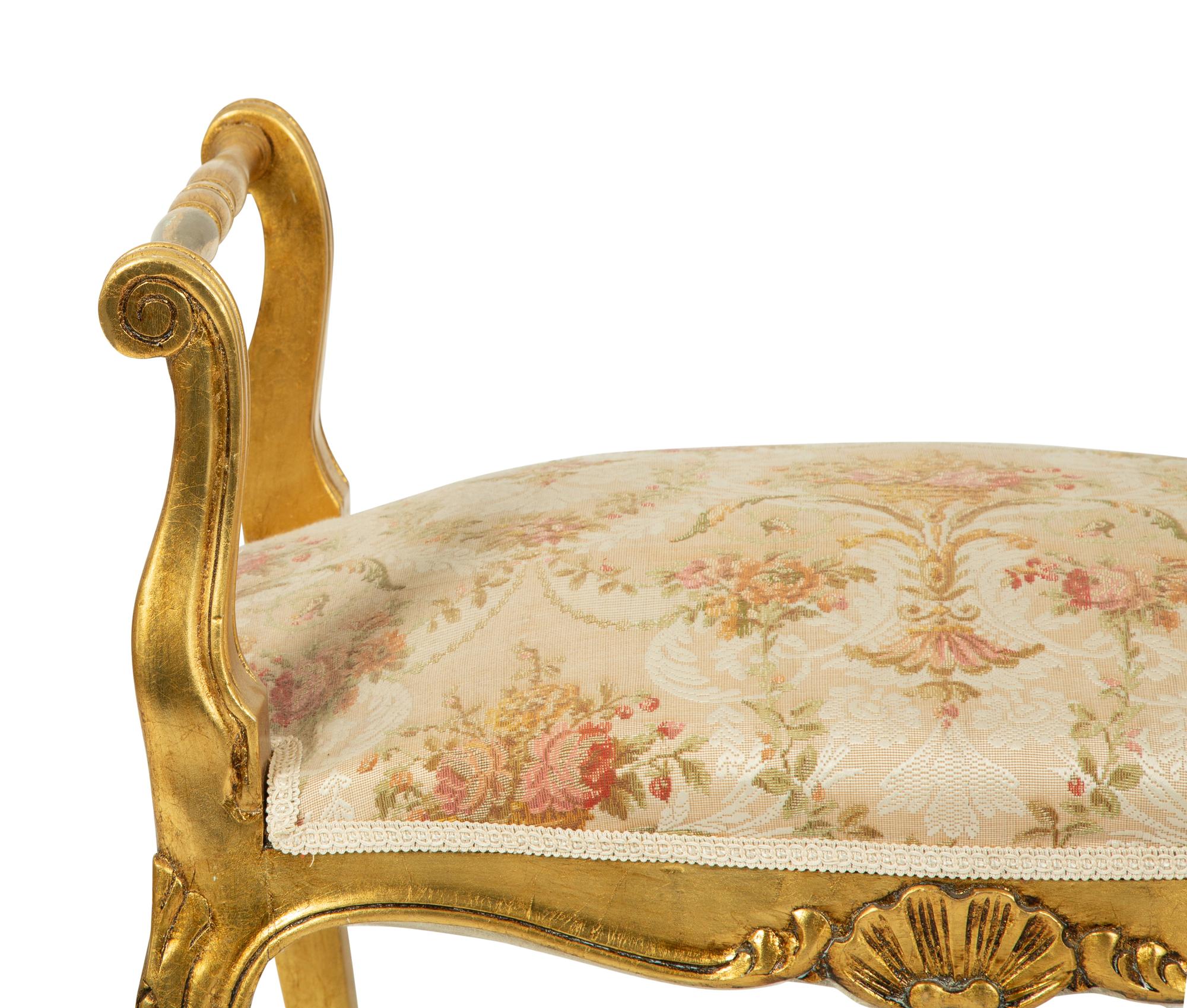 A Louis XV Style Giltwood Bench — 20TH CENTURY