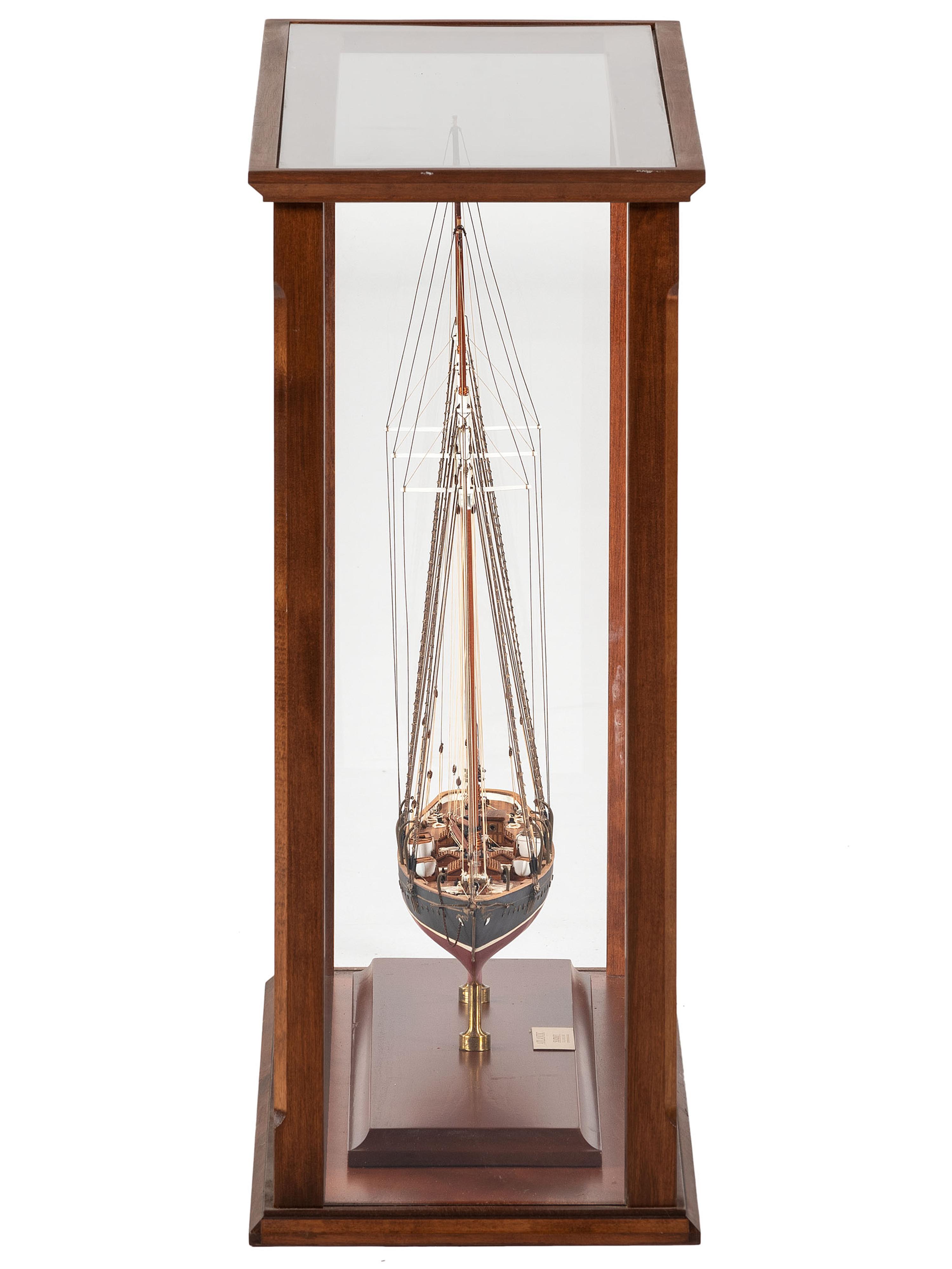 A Cased Scale Model of a Three-Mast Ship