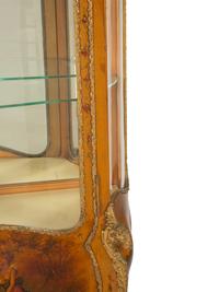 A Louis XV Style Giltwood Vernis Martin Vitrine Cabinet