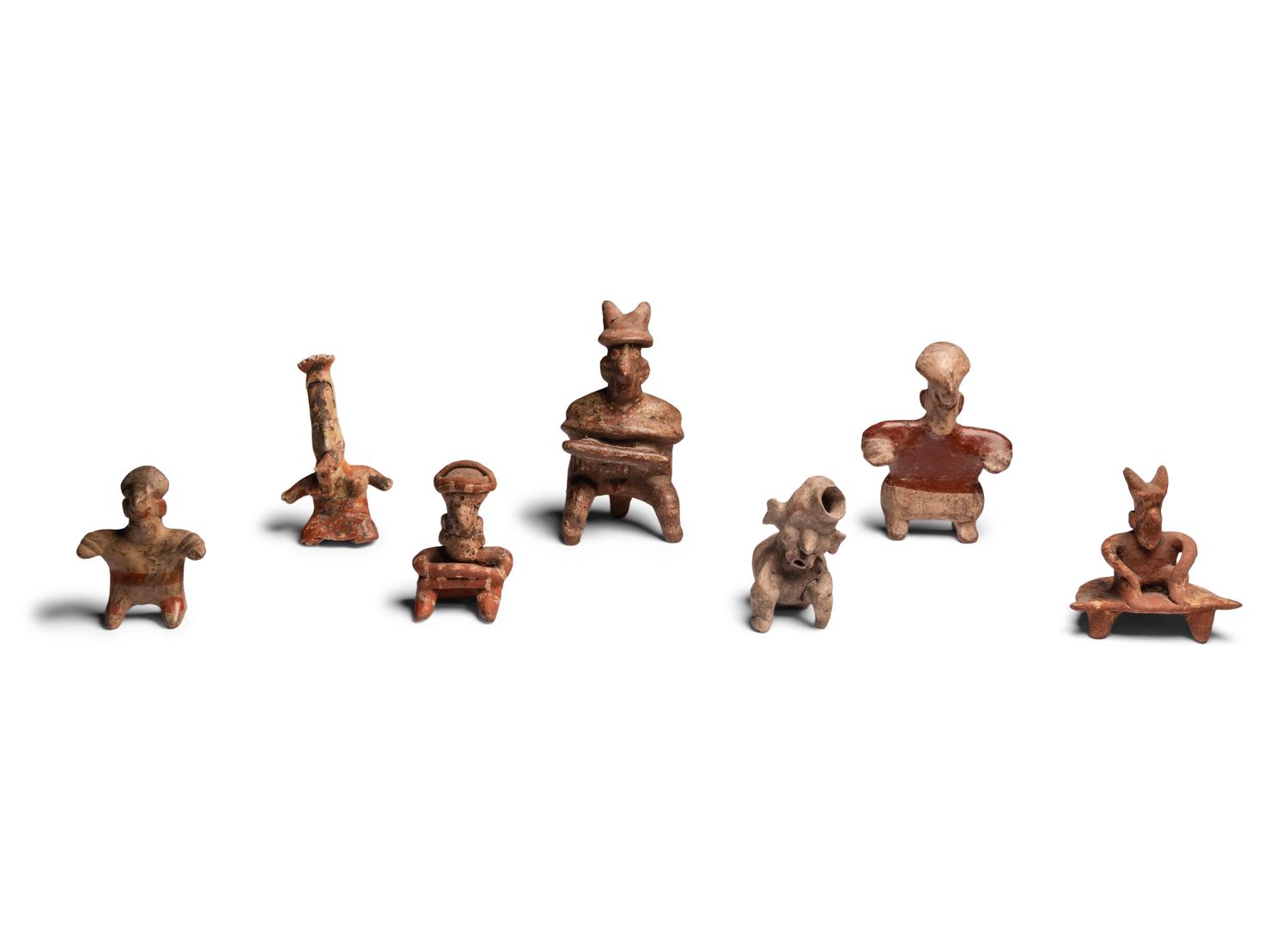 Seven Nayarit Terracotta Figures