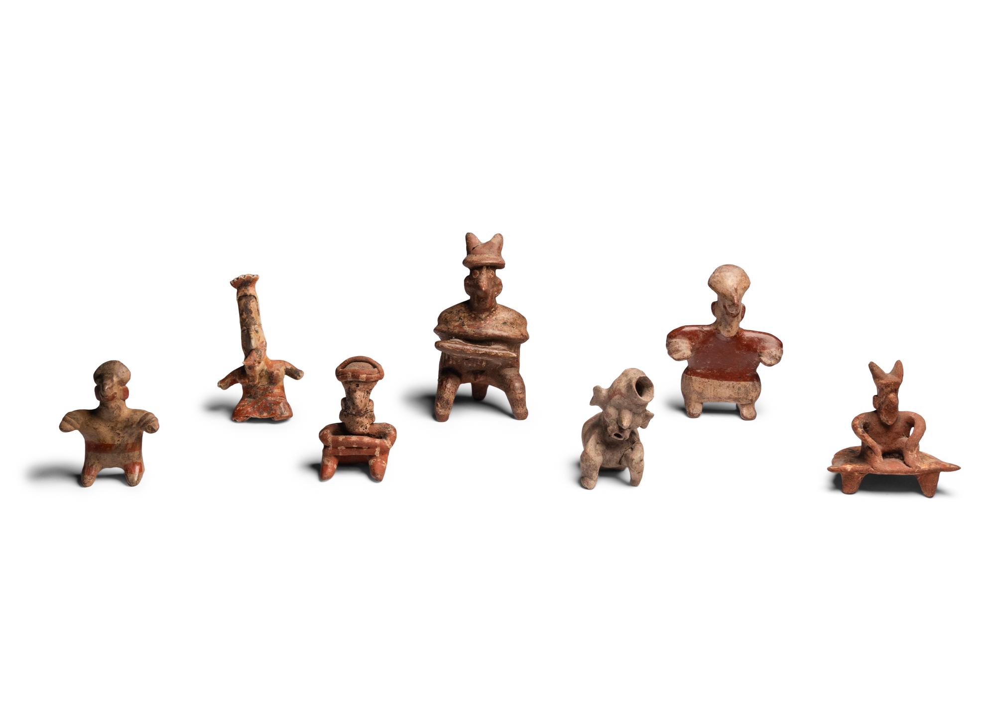 Seven Nayarit Terracotta Figures
