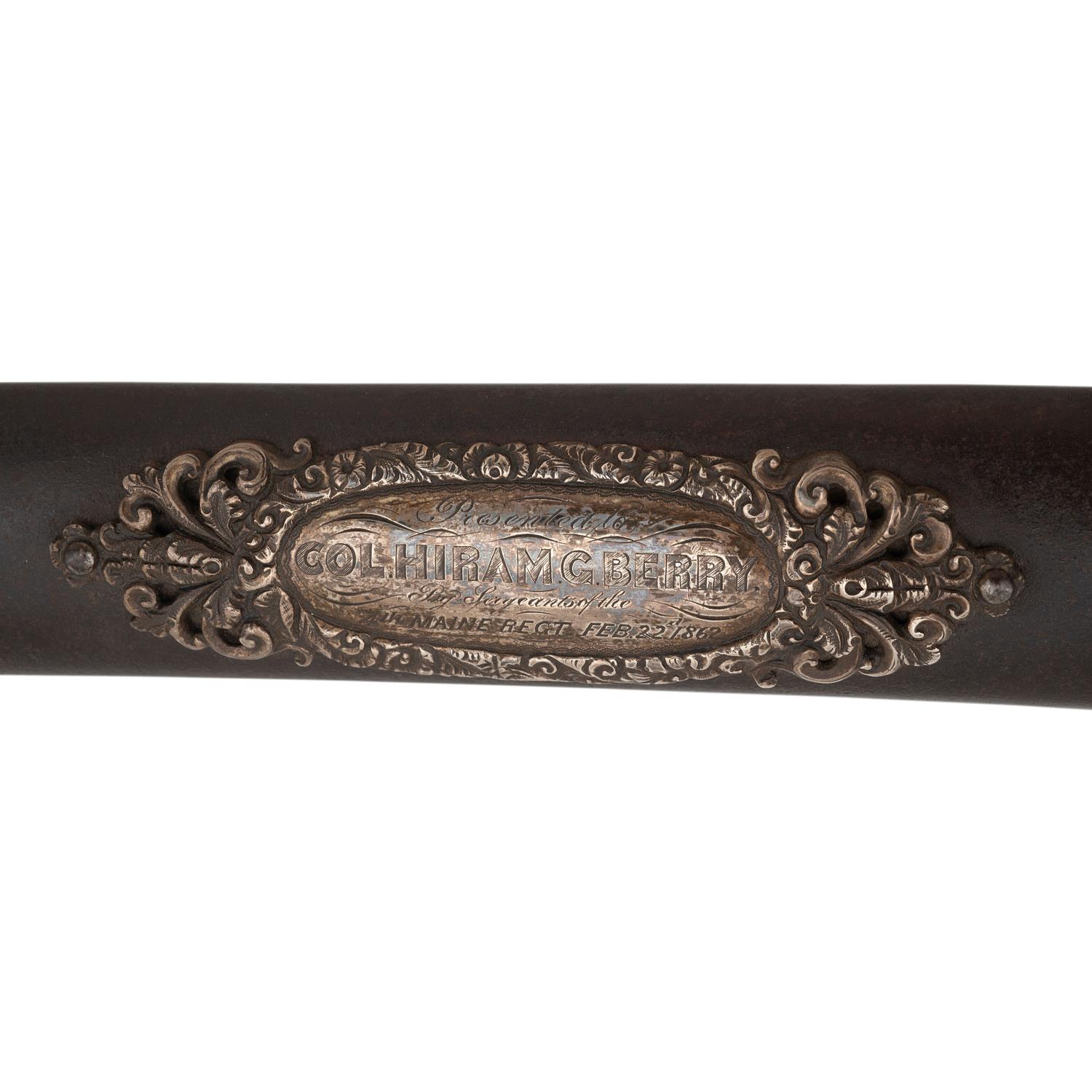 Caldwell Retailed Silver Gripped Model 1840 Cavalry Officers Presentation Sword to Col. (General) Hiram Berry - 4th Maine Vols. KIA at Chancellorsville with (2) CDVs and a Commemorative Coin