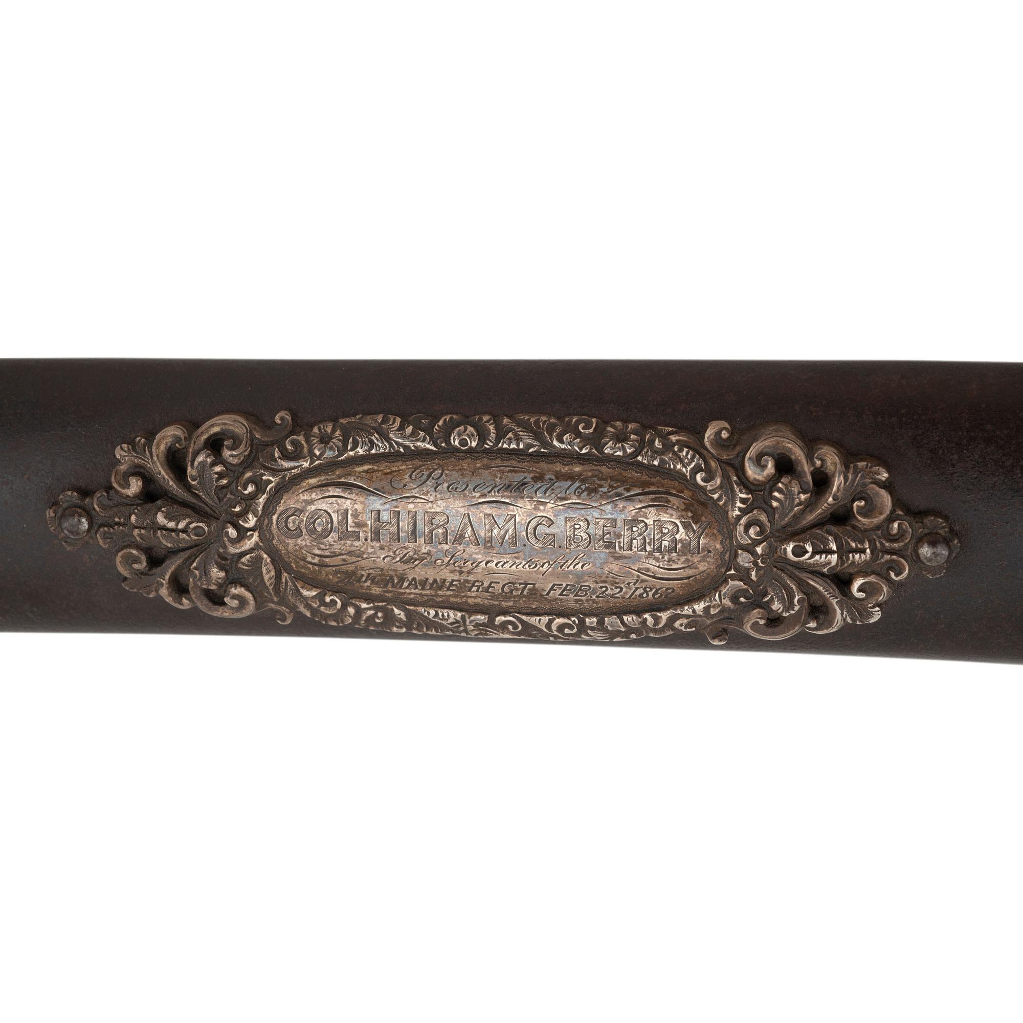 Caldwell Retailed Silver Gripped Model 1840 Cavalry Officers Presentation Sword to Col. (General) Hiram Berry - 4th Maine Vols. KIA at Chancellorsville with (2) CDVs and a Commemorative Coin
