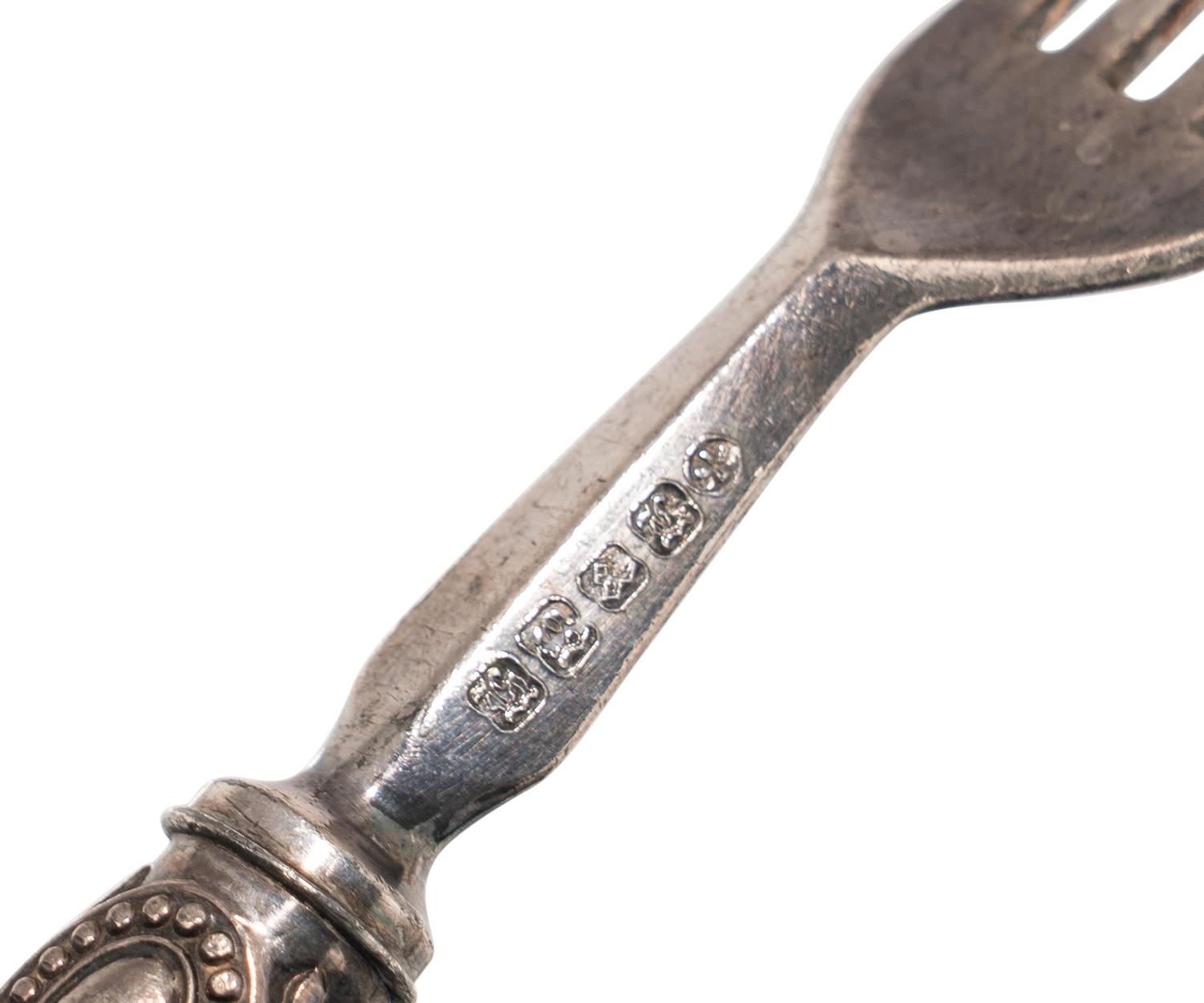 An English Cased Silver-Plate and Mother-of-Pearl Dessert Service
