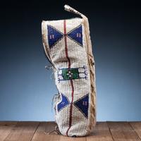 Sioux Child's Beaded Hide Cradle