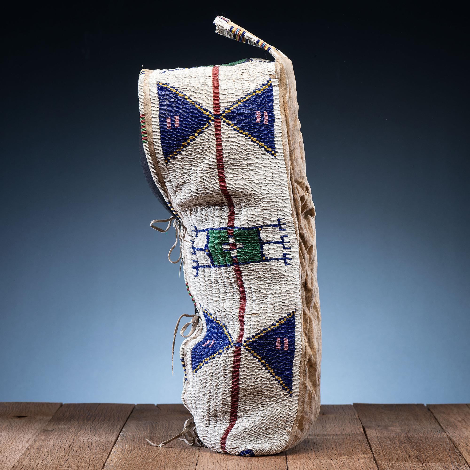 Sioux Child's Beaded Hide Cradle