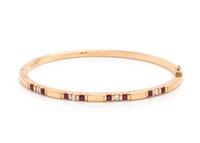 YELLOW GOLD, DIAMOND AND RUBY BANGLE BRACELET