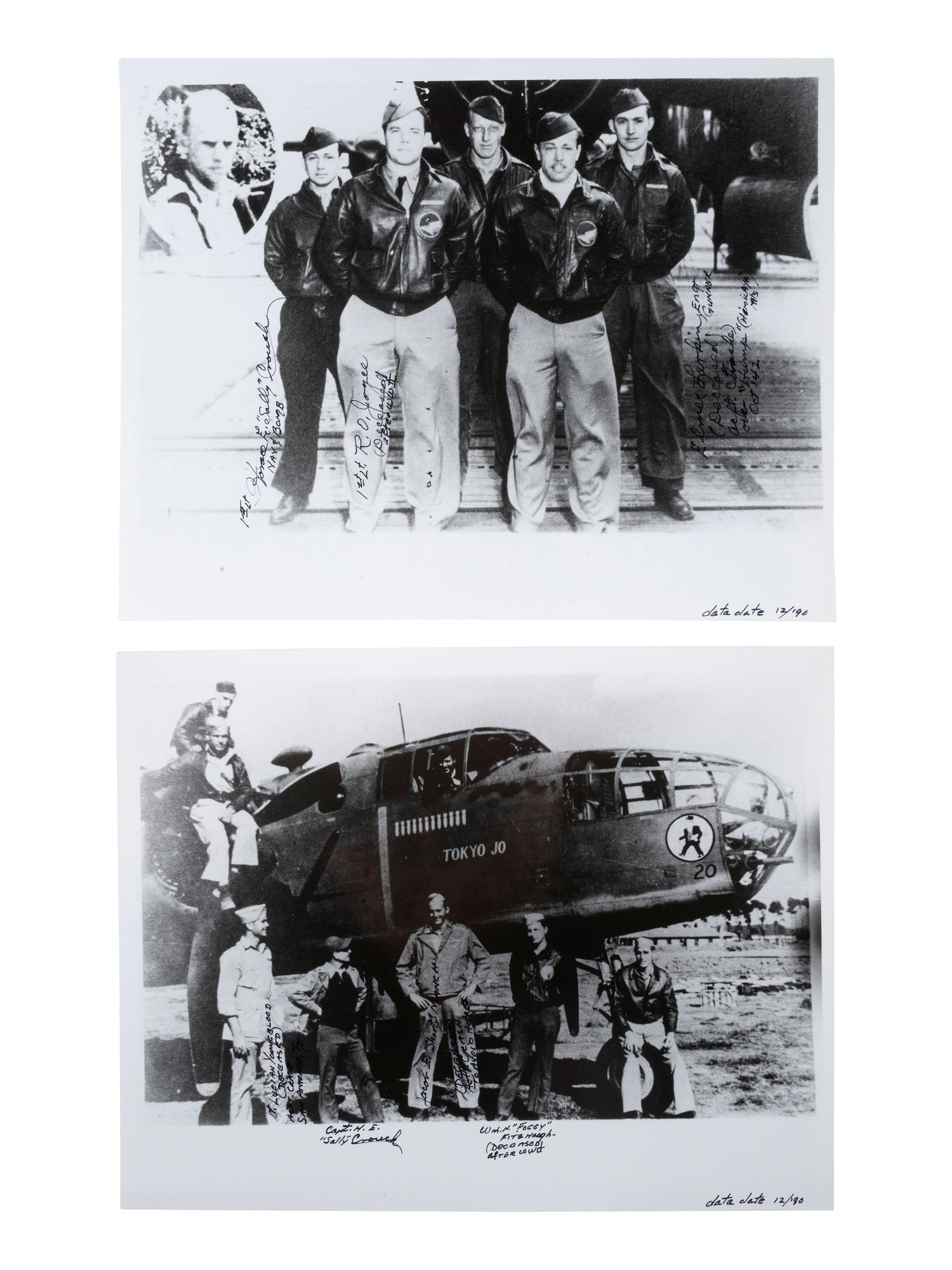 [WWII]. Signatures of 35 pilots from the Doolittle Raid, incl. General Doolittle.