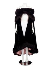 Mr. Blackwell Custom Velvet and Fur Trimmed Cape,