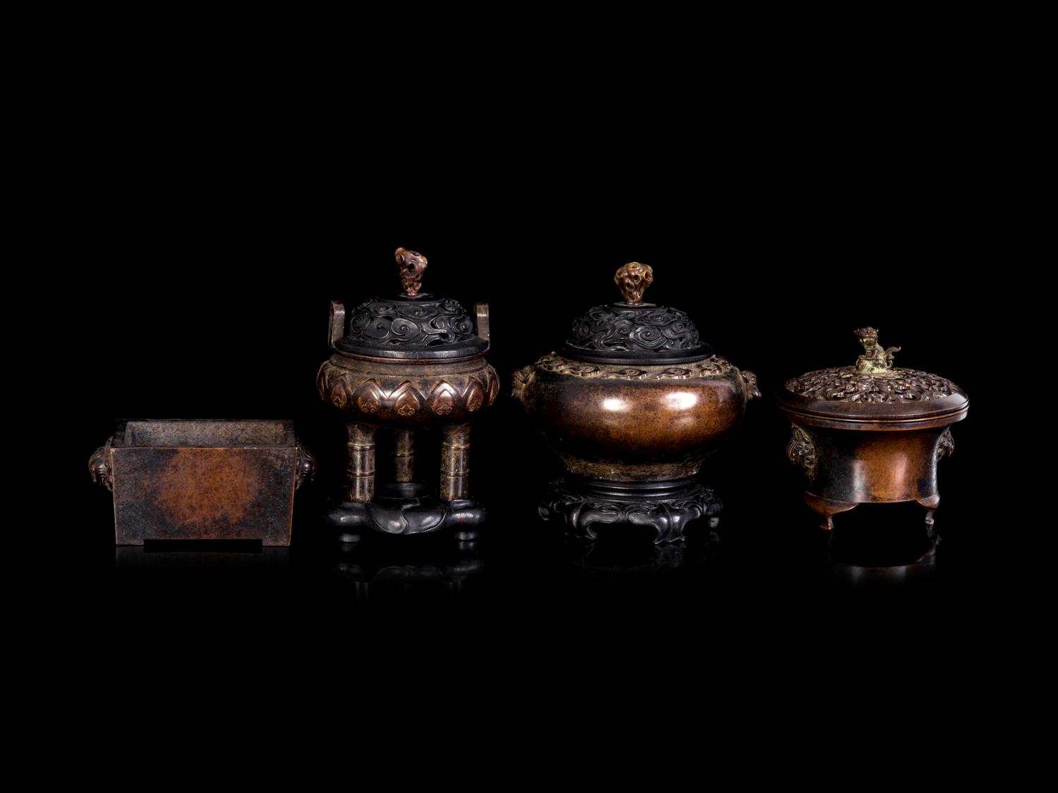 Four Chinese Bronze Censer