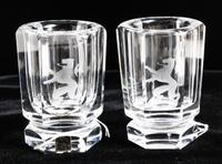 A Pair of Kosta Boda Vases Height 3 1/4 inches.