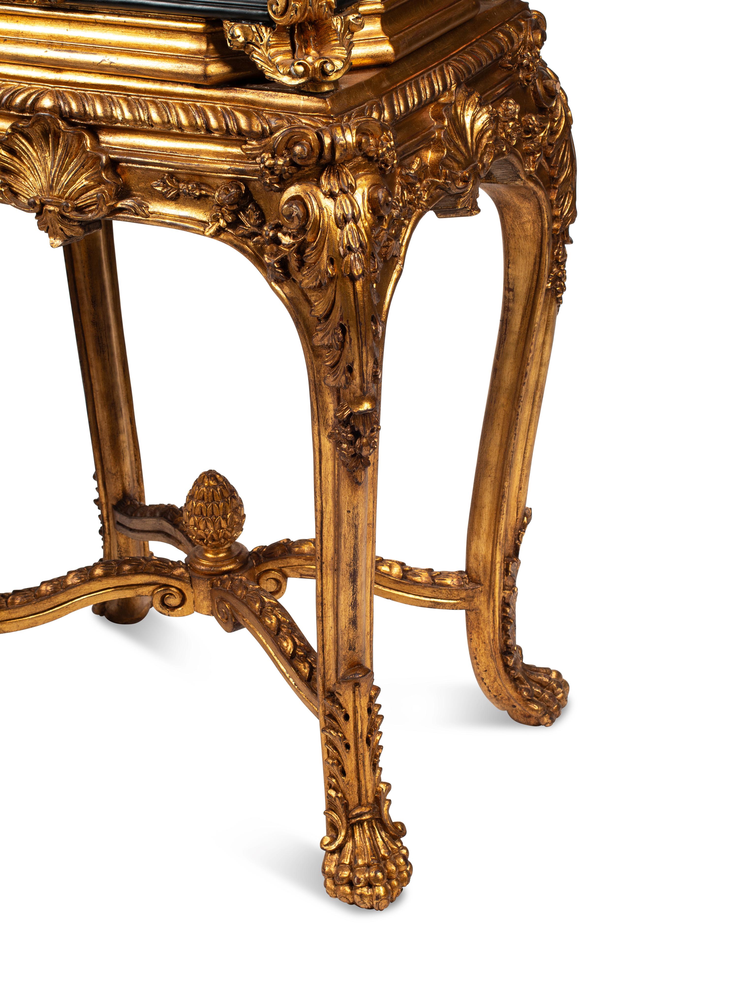 A Pair of Louis XIV Style Boulle Marquetry Caskets and Giltwood Stands