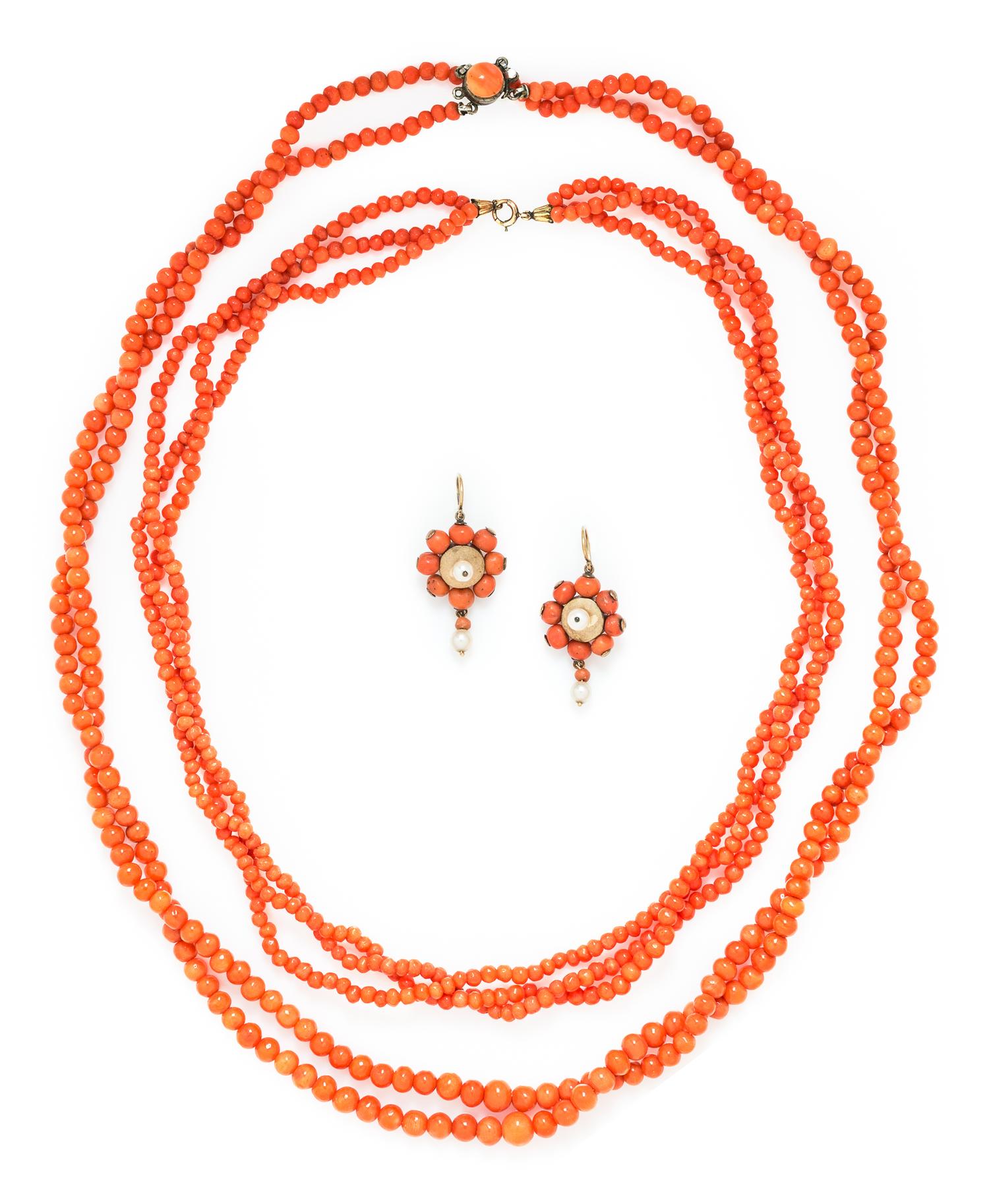 A Collection of Coral Jewelry,