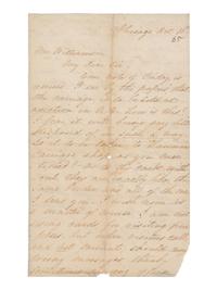 LINCOLN, Mary Todd (1818-1882). Autograph letter signed ("M.L.") to Alexander Williamson, Chicago, 10 October 1865.