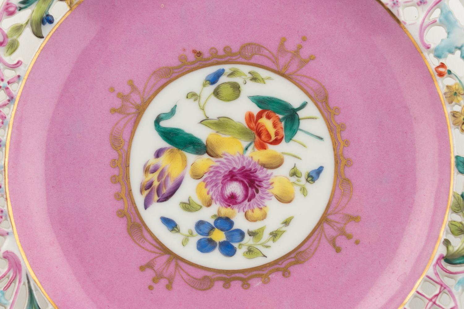 A Pair of Herend Porcelain Reticulated Dishes