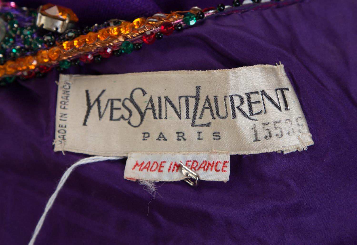 An Yves Saint Laurent Haute Couture Purple Raw Silk Gown, No size.