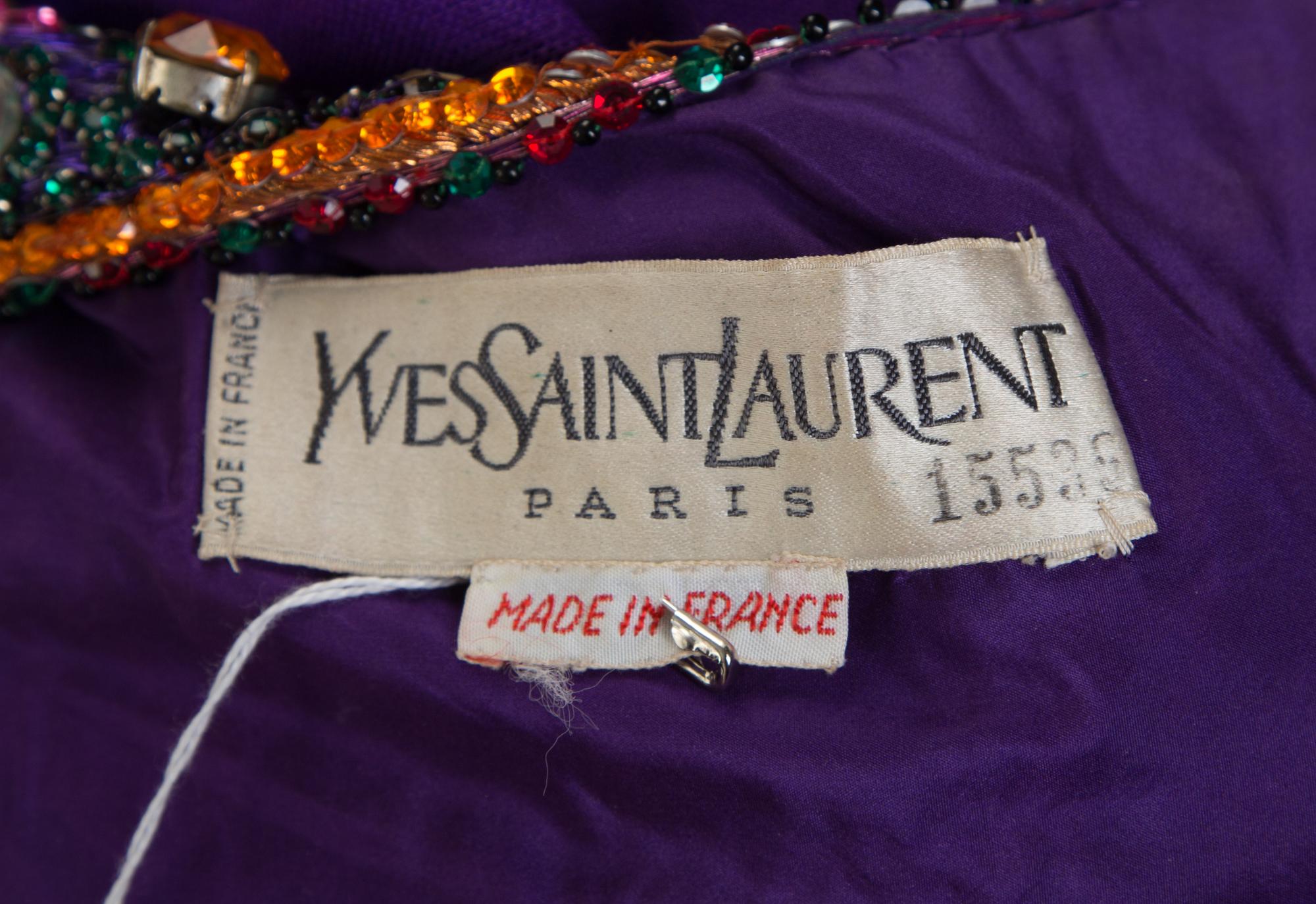 An Yves Saint Laurent Haute Couture Purple Raw Silk Gown, No size.
