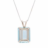 Aquamarine and White Gold Pendant Necklace