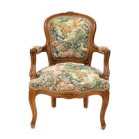 A Louis XV Style Carved Mahogany Diminutive Fauteuil — 20TH CENTURY