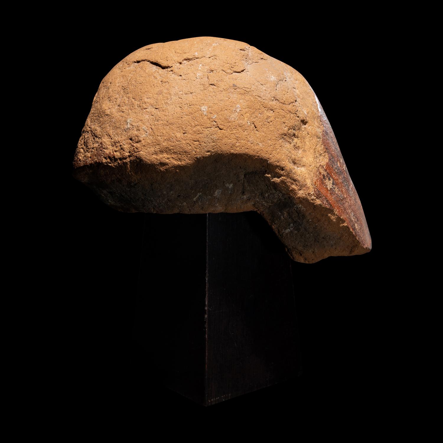 An Egyptian Polychrome Canopic Jar Lid