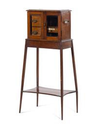 An Edwardian Oak Games-Chest on Stand