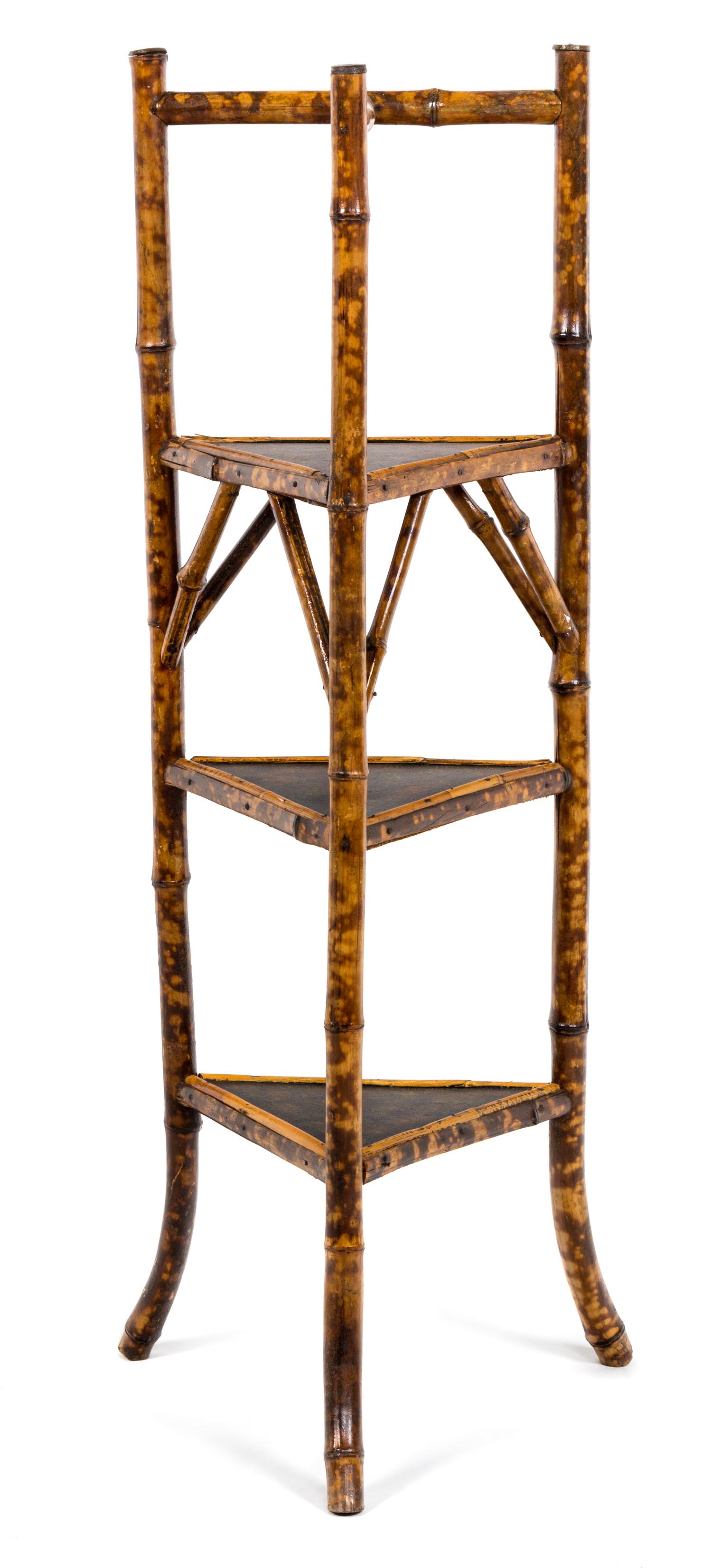 Three Victorian Bamboo Corner Chairs Height of first 36 inches.