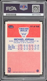 A 1986-87 Fleer Michael Jordan Rookie Basketball Card No. 57 (PSA 8 NM-MT)